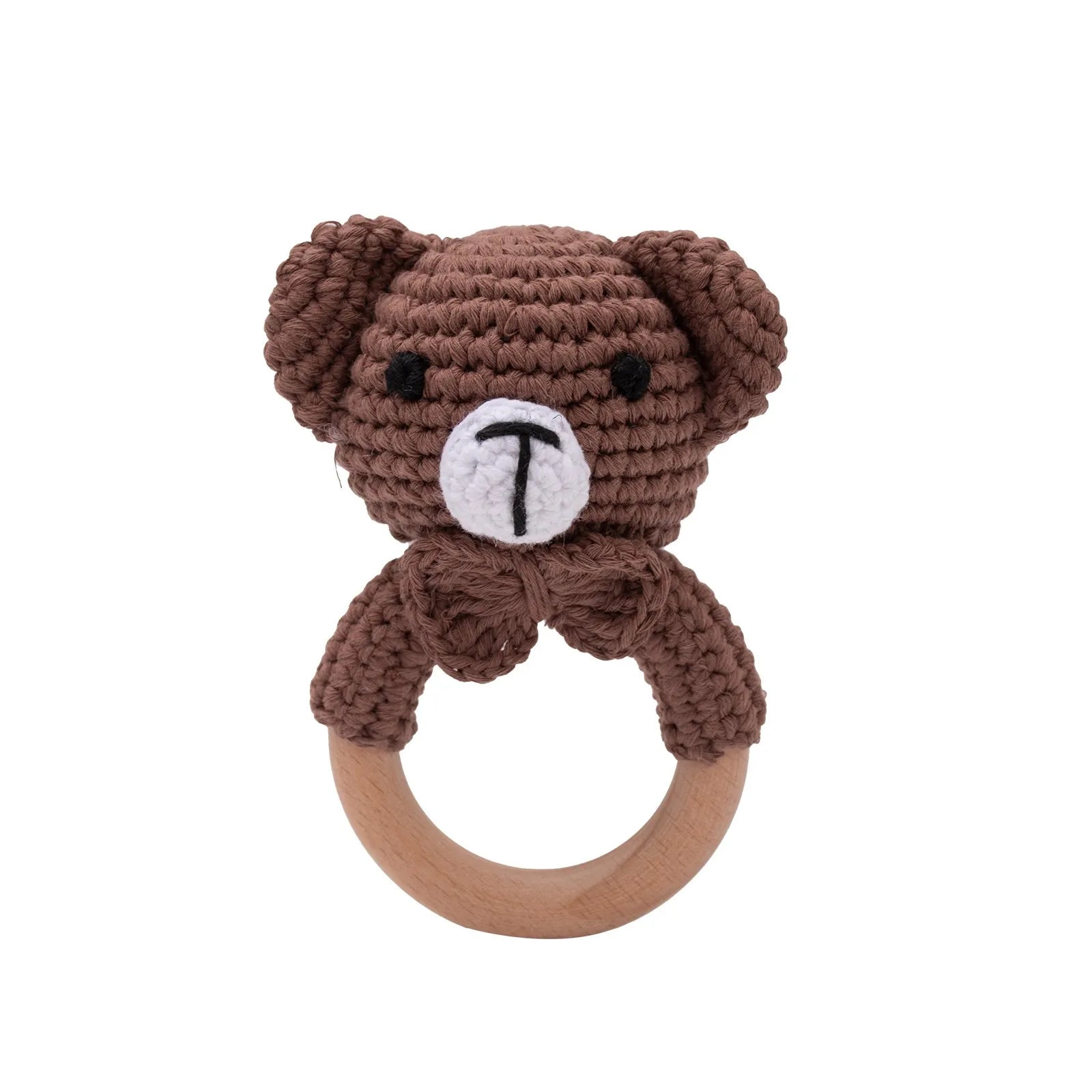 Hochet dentition - figurine crochetée à la main