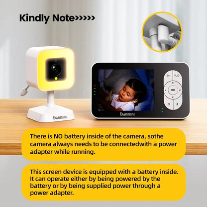 Babyphone vidéo - veilleuse RGB intégrée