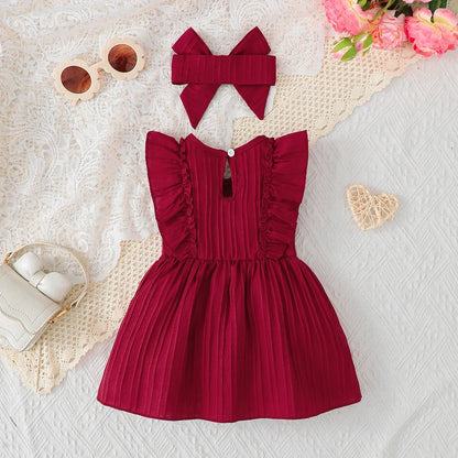 Robe bébé fille - bandeau assorti