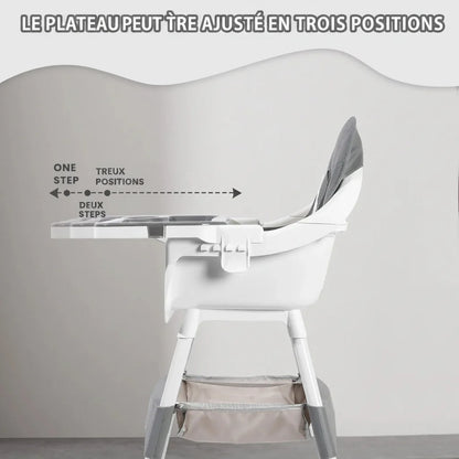 Chaise haute évolutive - tablette repas amovible
