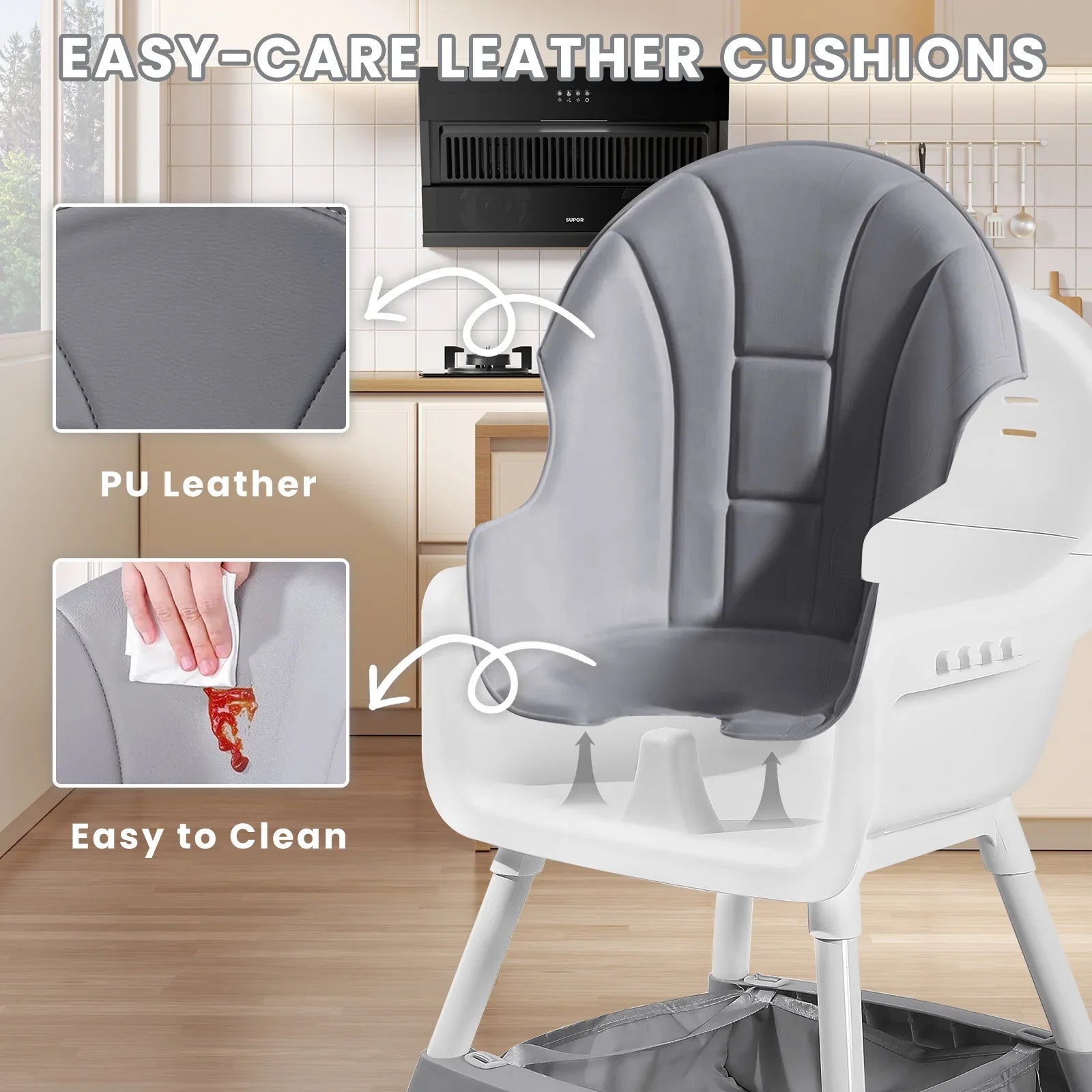 Chaise haute évolutive - structure en acier renforcé