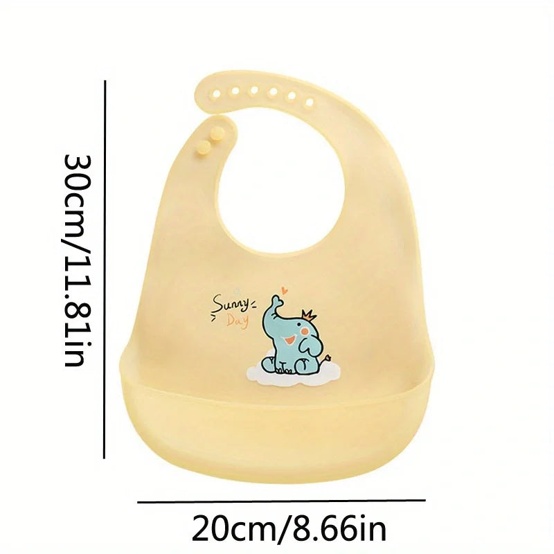 Bavoir silicone - porté par bébé pendant le repas