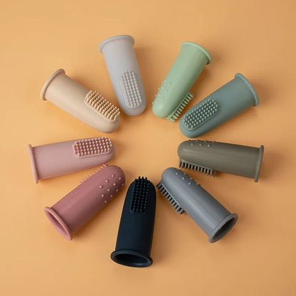 Brosse à dents doigt en silicone lot de 3 pour bébé