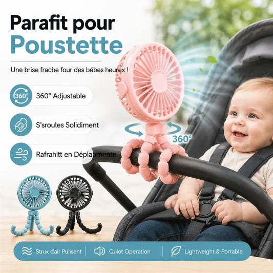 Mini ventilateur portable pour poussette de bébé