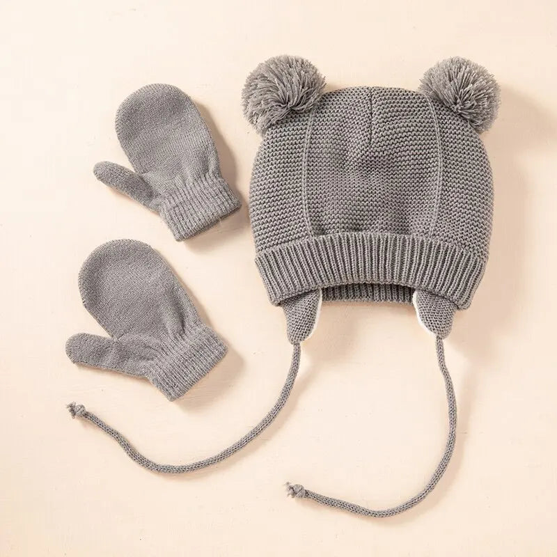 Ensemble bonnet et gants - taille extensible