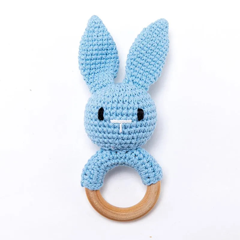 Hochet dentition - motif lapin blanc