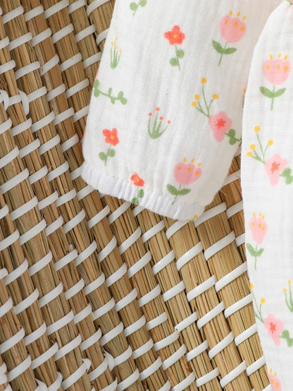 Combinaison fleurie - bandeau assorti