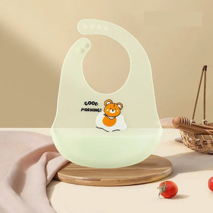 Bavoir silicone - vue de détail de la poche