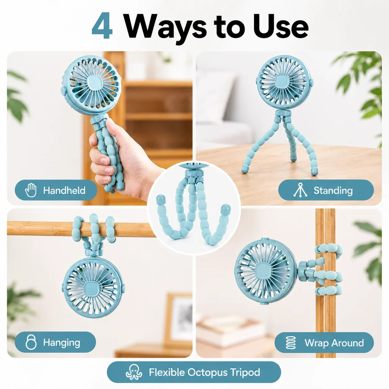 Mini ventilateur - pince flexible robuste