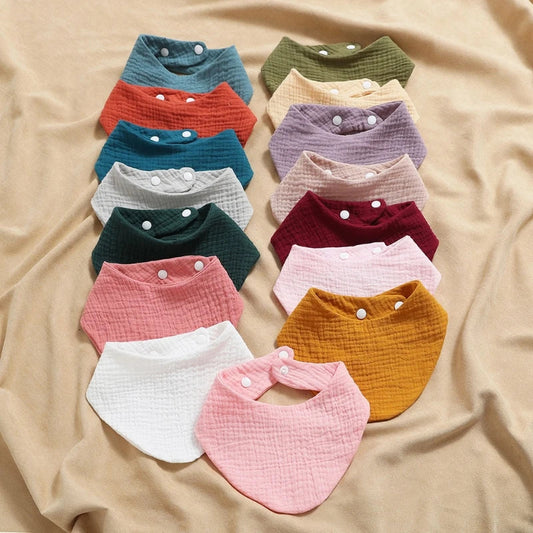 Bavoir bandana en gaze de coton bio pour bébé