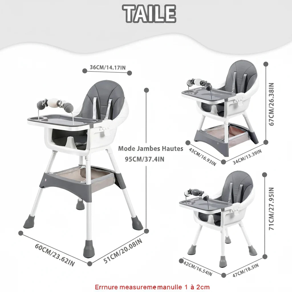 Chaise haute évolutive - bébé installé pour le repas