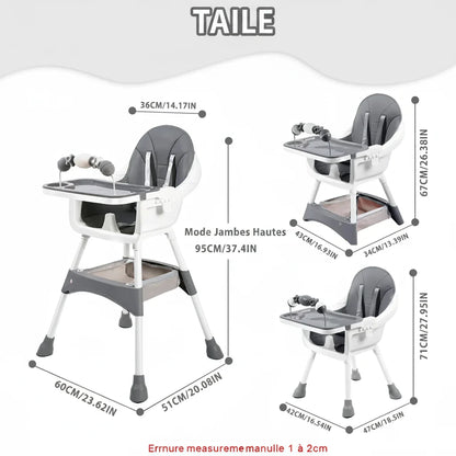 Chaise haute évolutive - bébé installé pour le repas