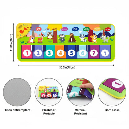 Tapis piano musical - pliable et portable