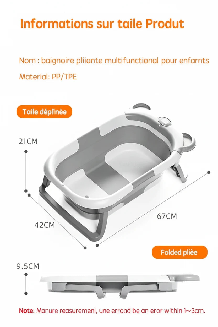 Baignoire pliante - bébé installé pour le bain